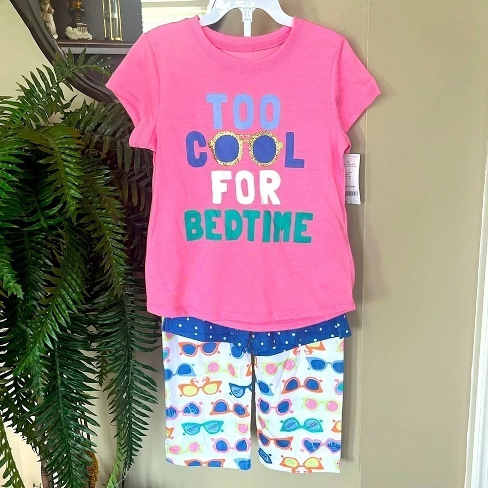 Brand New Carter’s 3-Piece Pajama Set Too Cool for Bedtime Sunglasses Sleepwear